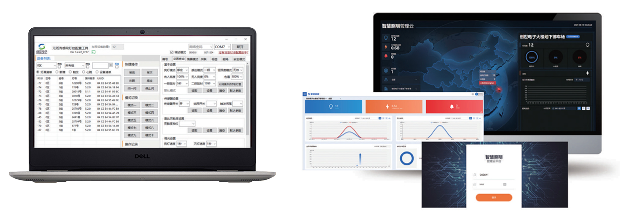 車庫感應燈電腦配置和云臺顯示